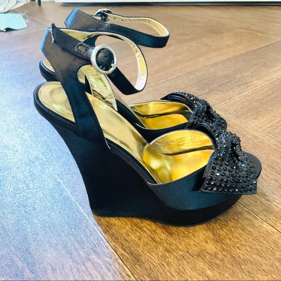 Kelsi Dagger Cayda Platform Wedges 7.5 Black - Picture 4 of 10